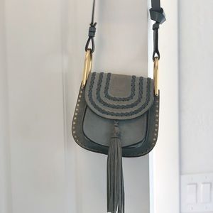 Chloé Hudson Mini Blue Suede Calfskin Cross Body Bag